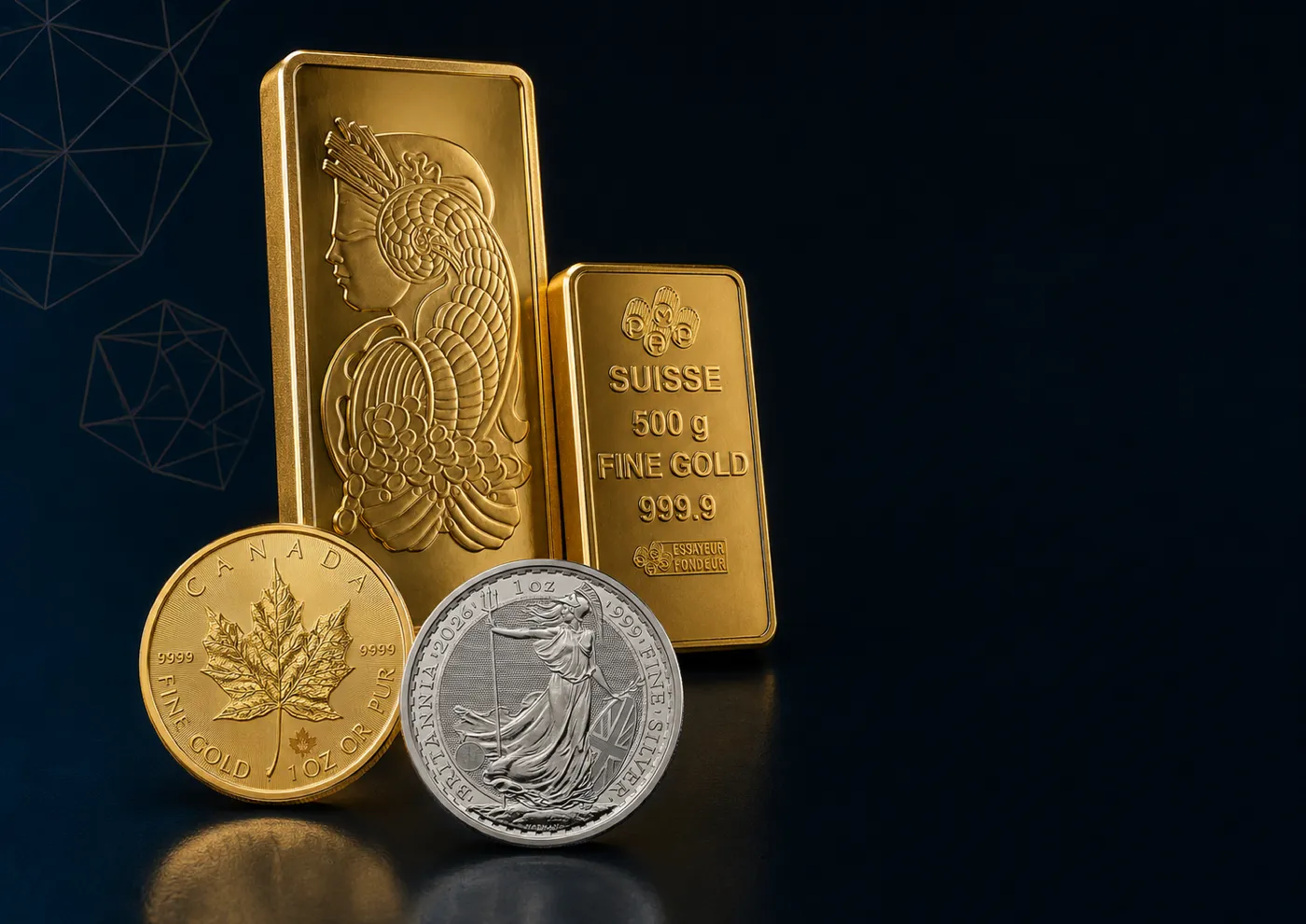 Lingotes y monedas de oro y plata de inversión A79