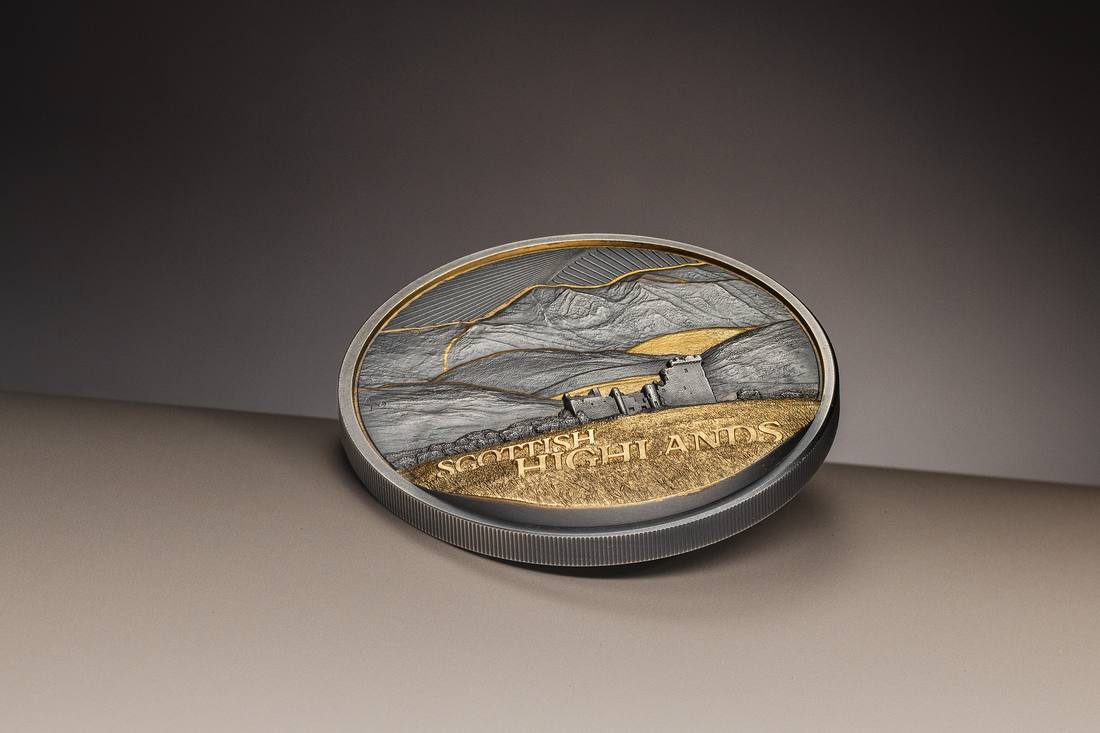 Moneda de Plata 2 oz Scottish Highlands — Paisajes Dorados Islas Cook 2026