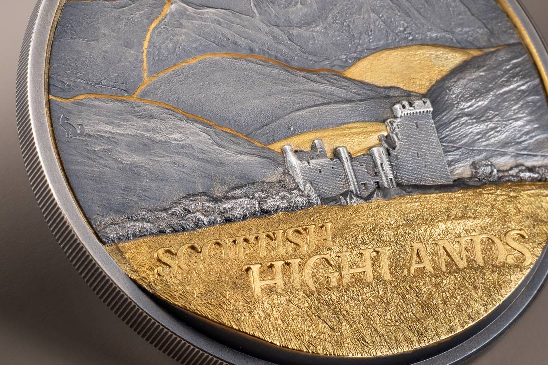 Moneda de Plata 2 oz Scottish Highlands — Paisajes Dorados Islas Cook 2026