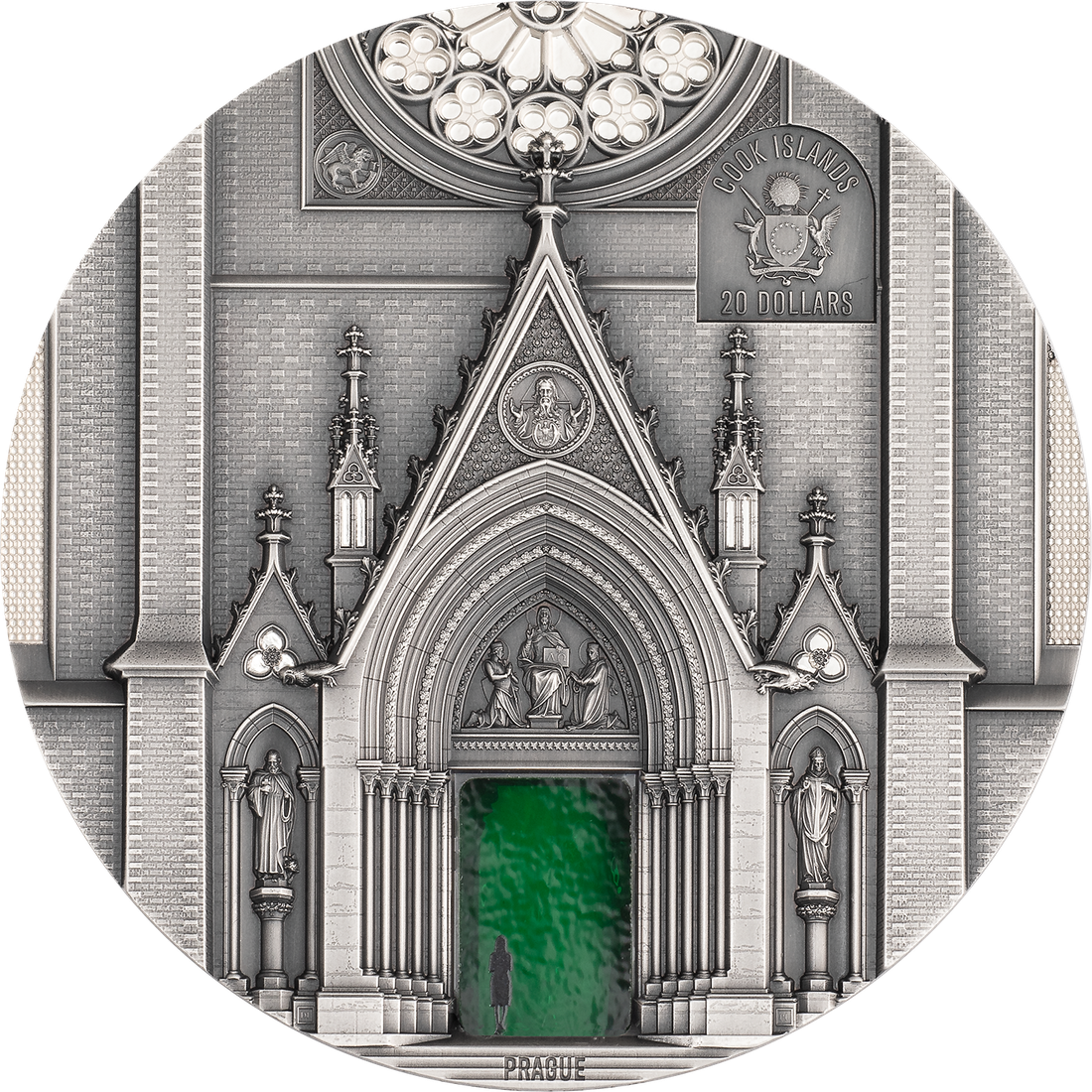 Moneda de Plata 3 oz Tiffany Art Portals – Milán & Praga Islas Cook 2026