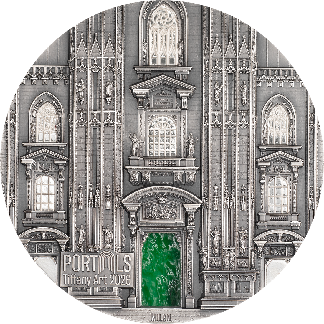 Moneda de Plata 3 oz Tiffany Art Portals – Milán & Praga Islas Cook 2026