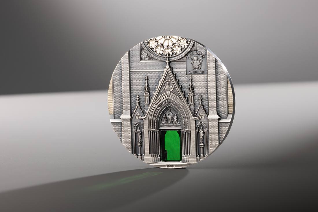 Moneda de Plata 3 oz Tiffany Art Portals – Milán & Praga Islas Cook 2026