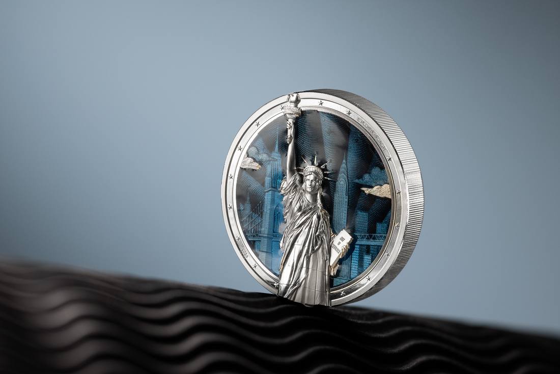 Moneda de Plata 2 oz Estatua de la Libertad — Iconos Atemporales Islas Cook 2026