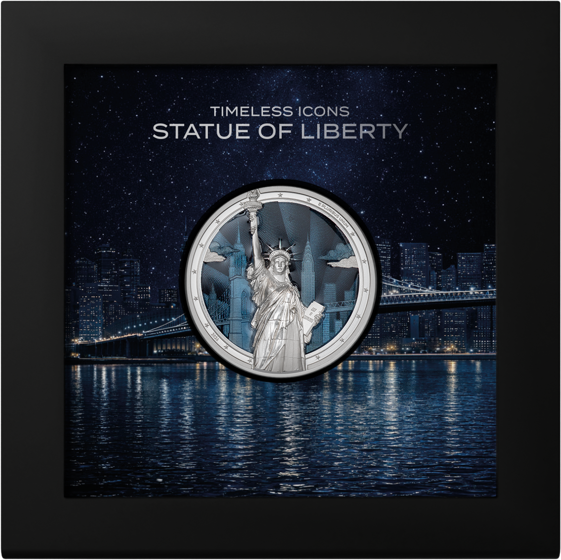 Moneda de Plata 2 oz Estatua de la Libertad — Iconos Atemporales Islas Cook 2026