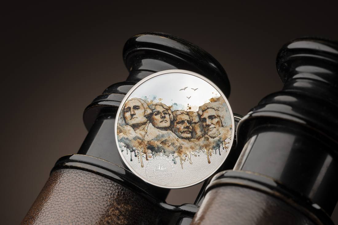 Moneda de Plata 1/2 oz Mount Rushmore — Hitos del Mundo Islas Cook 2026